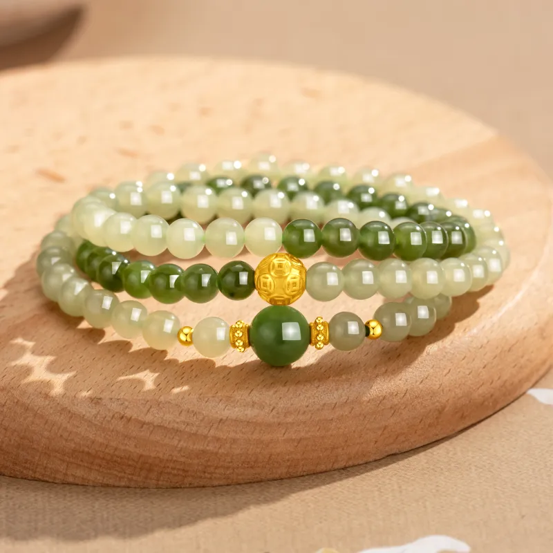Lao Feng Xiang Bracelets Green Jade Women's-6