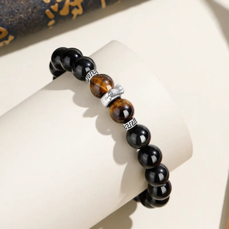 Lao Feng Xiang Natural Obsidian Bracelets Men's-1