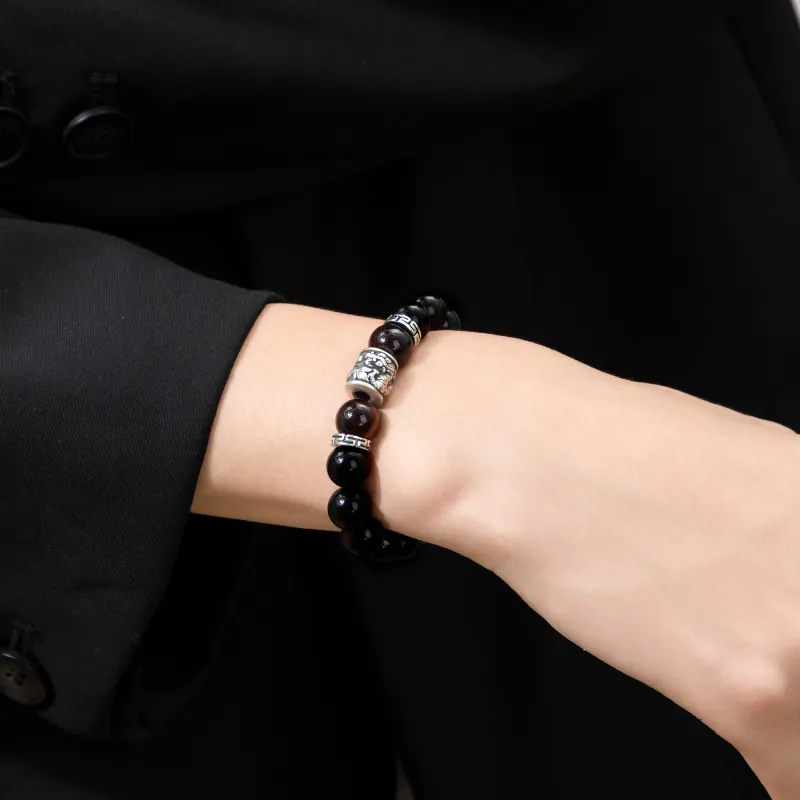 Lao Feng Xiang Obsidian Jade Bracelets Men's-11