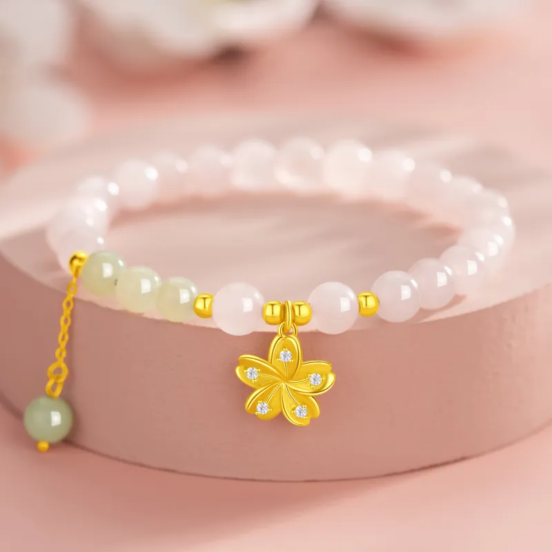 Lao Feng Xiang Hetian Jade Bracelets Green Jade Women's-1