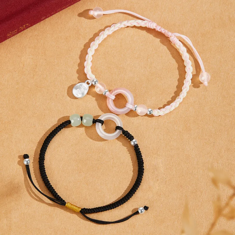 Lao Feng Xiang Chalcedony Bracelet Pair Unisex-4