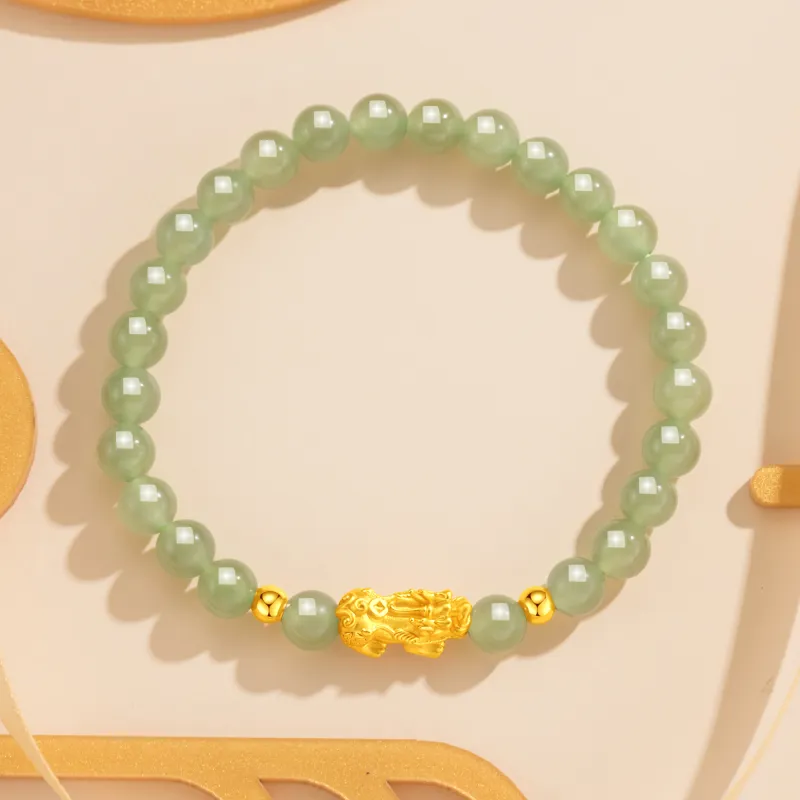 Lao Feng Xiang Hetian Jade Bracelets Pale Greenish White Jade Women's-5