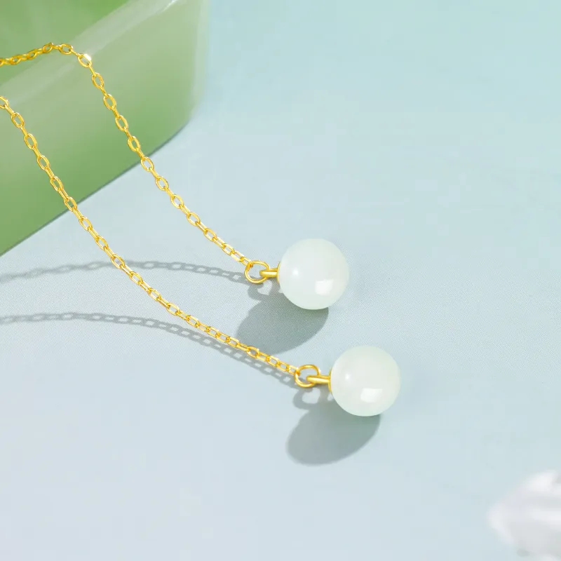 Lao Feng Xiang Chalcedony Jade Earrings Women's-9