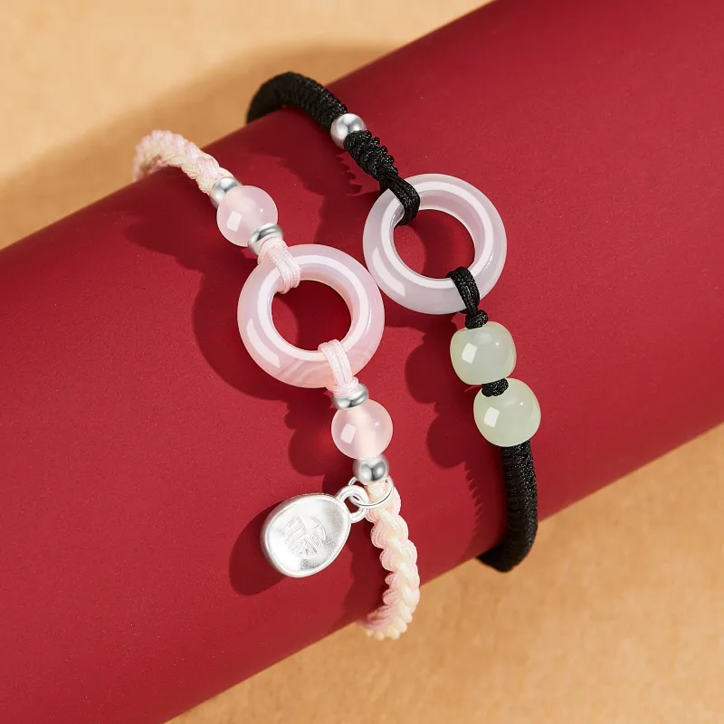 Lao Feng Xiang Chalcedony Bracelet Pair Unisex-6