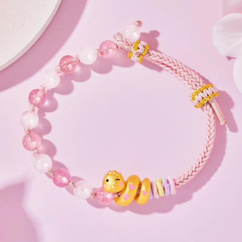 Lao Feng Xiang Colored Glaze Bracelets Women's-2