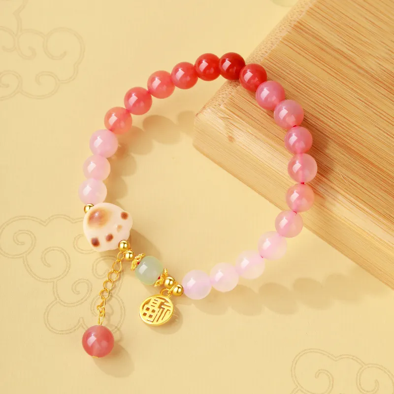 Lao Feng Xiang Hetian Jade Bracelets Lotus Root Powders Women's-1