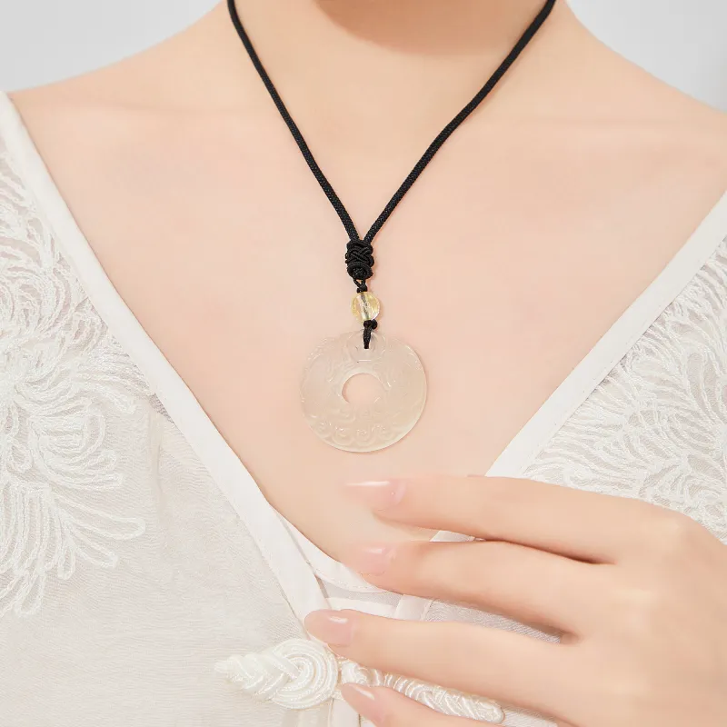 Lao Feng Xiang Chalcedony Jade Necklaces Unisex-7