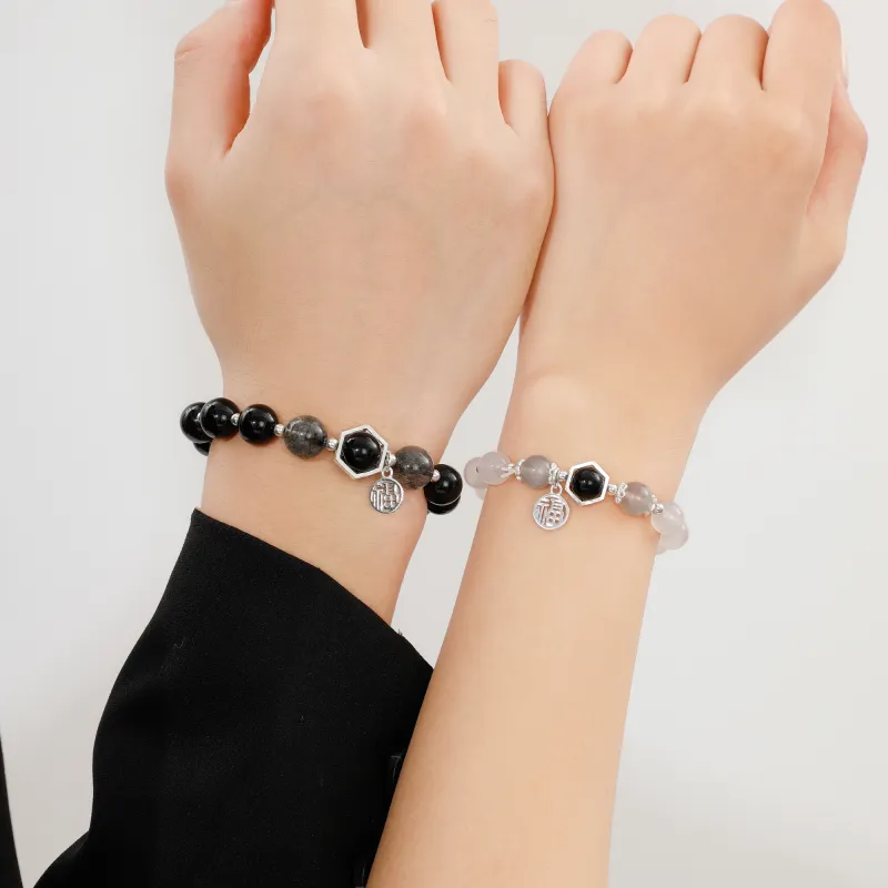 Lao Feng Xiang Obsidian Jade Bracelets Unisex-12