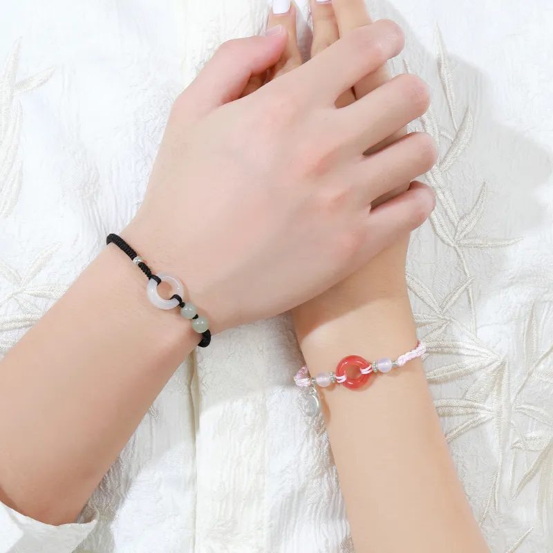 Lao Feng Xiang Chalcedony Bracelet Pair Unisex-5