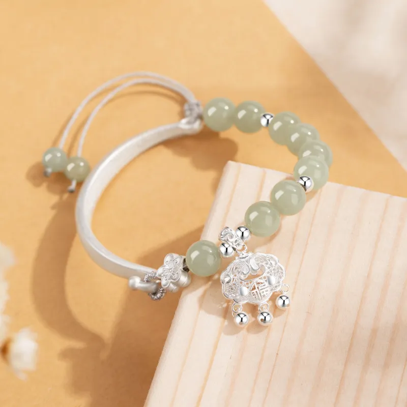 Lao Feng Xiang Bangles Green Jade Women's-4
