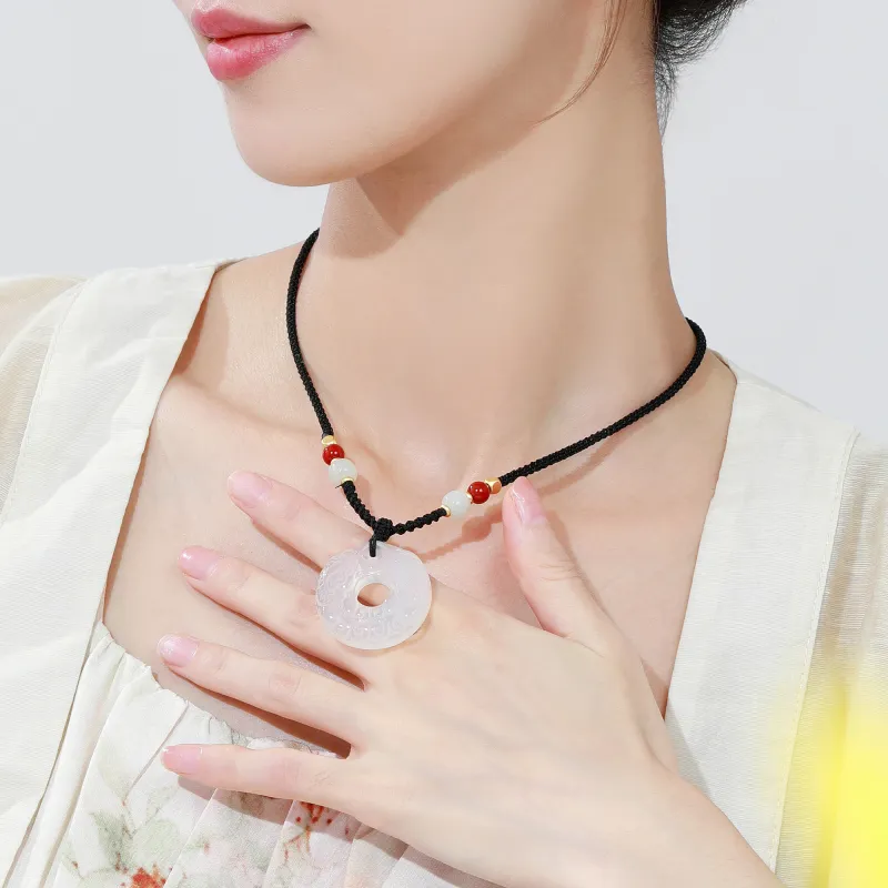 Lao Feng Xiang Chalcedony Necklaces Unisex-11