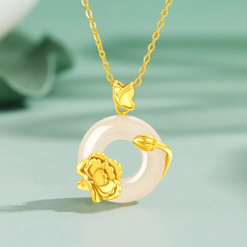 Lao Feng Xiang Chalcedony Necklace/Pendant Women's-3