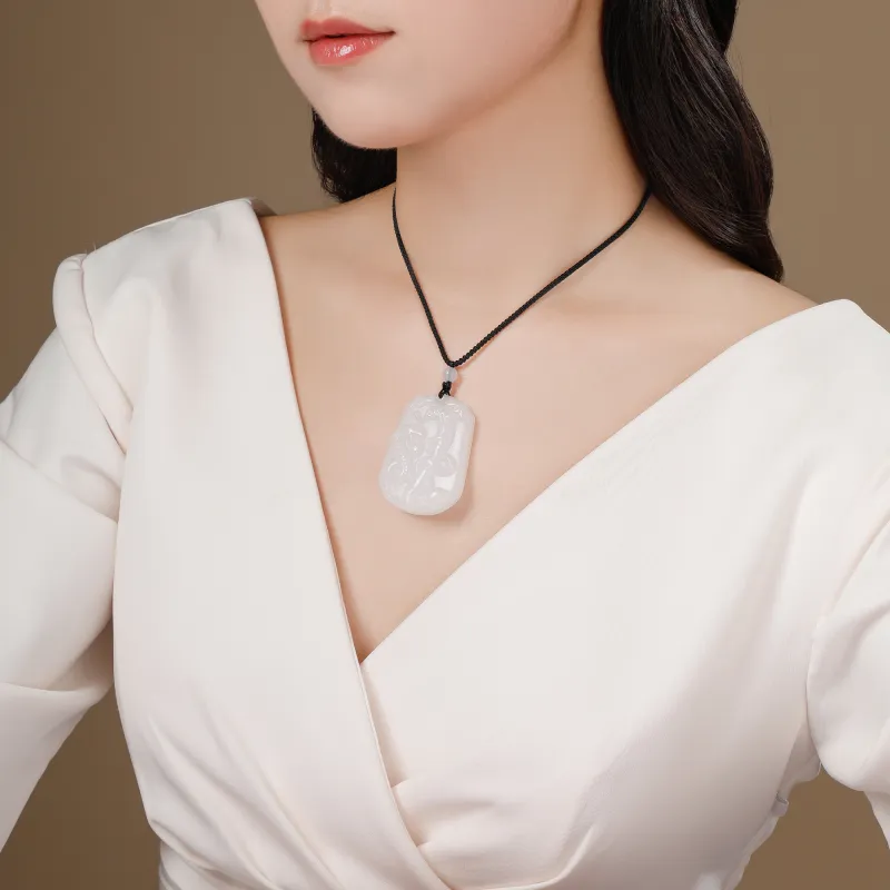 Lao Feng Xiang Golden Silk Jade Necklaces Unisex-3