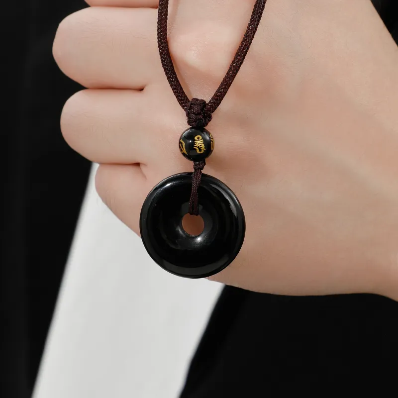 Lao Feng Xiang Agate Necklaces Unisex-1