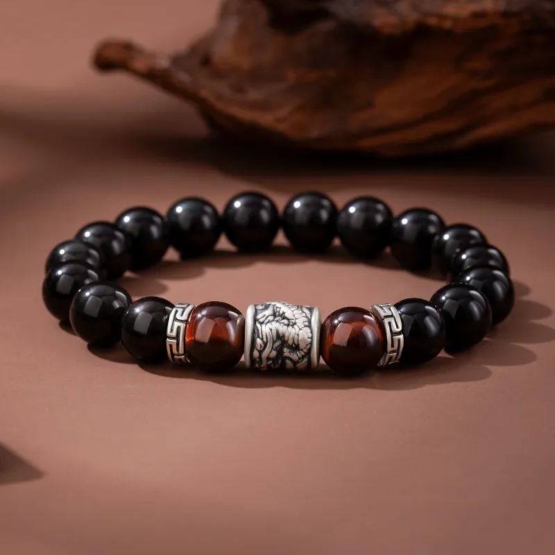Lao Feng Xiang Obsidian Jade Bracelets Men's-8
