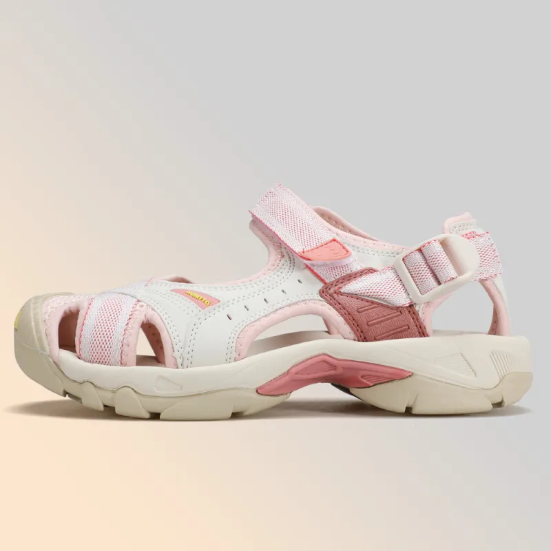 HUMTTO Non slip Lightweight Beach Sandals Women's Pink White-5