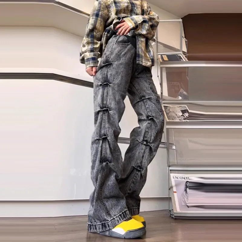 WELTER EXPERIMENT Classic Fashion Jeans Unisex Black Gray Shades-8