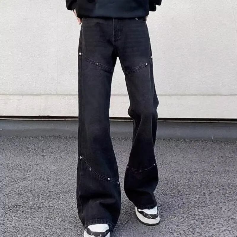 PAINT STAIN Jeans Unisex Black Gray-1