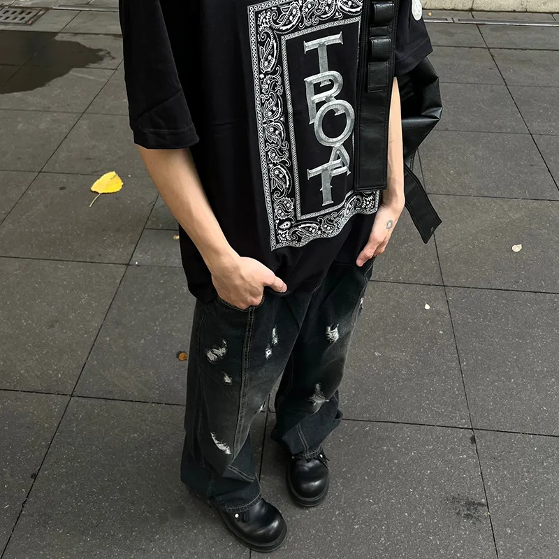 HOKLV Jeans Unisex-17