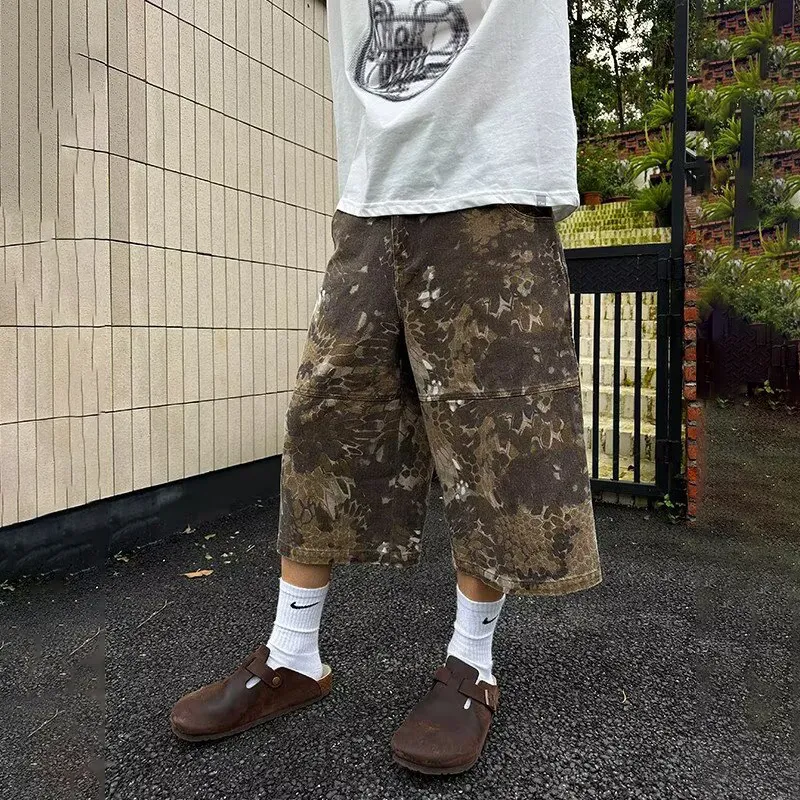 RAMPAGE Denim Shorts Unisex Camouflage-1