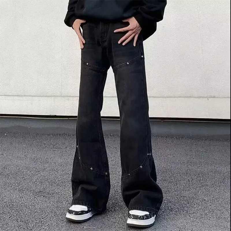 PAINT STAIN Jeans Unisex Black Gray-2