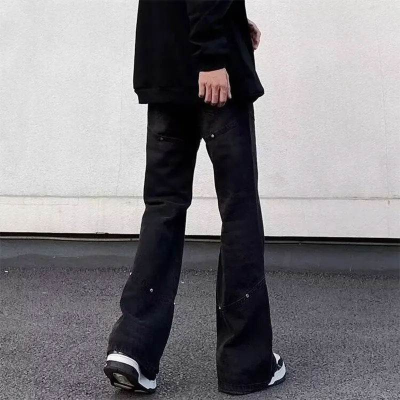 PAINT STAIN Jeans Unisex Black Gray-4