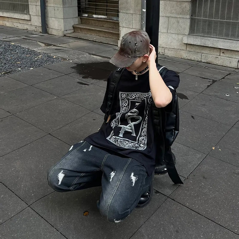 HOKLV Jeans Unisex-18