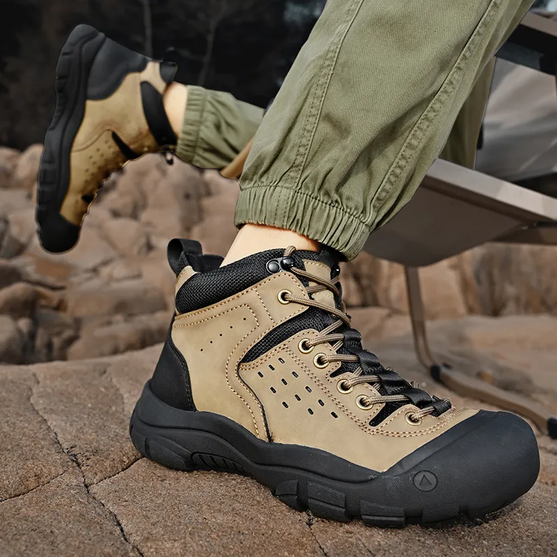 TOMAY Non slip Wear resistant Shock Absorption Short Outdoor Boots Men's-2