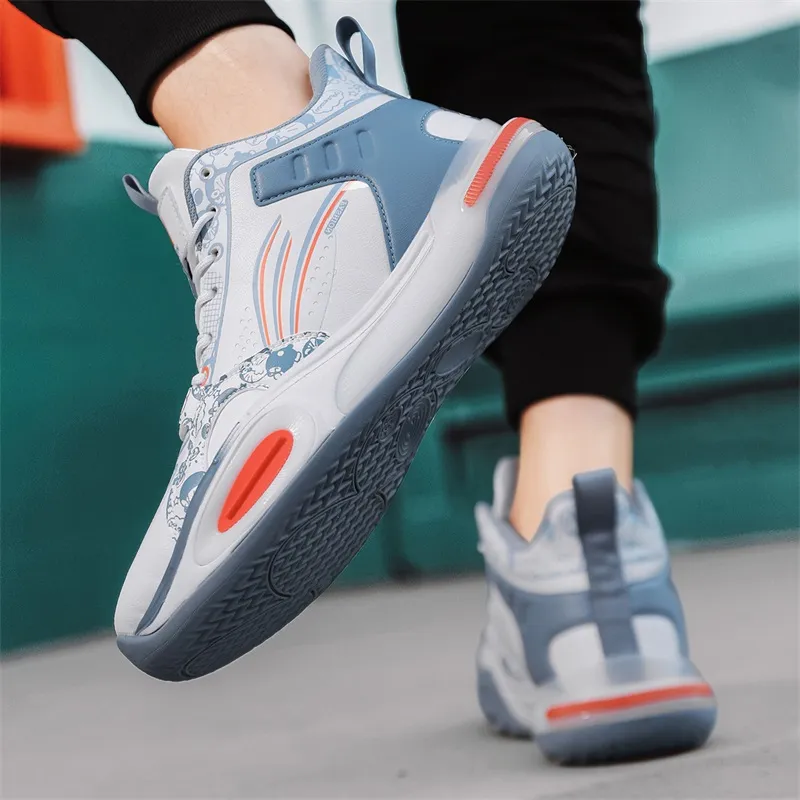 TOMAY Anti-Slip And Wear-Resistant Height Increasing Rebound Mid-Top Basketball Shoes Men's-3