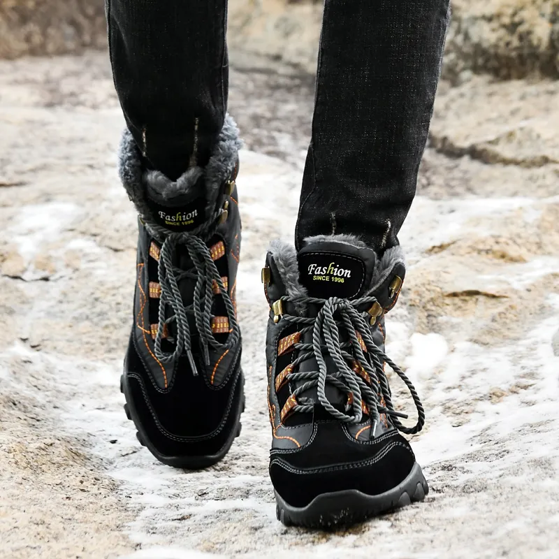 TOMAY Warm Wear-Resistant Slip-Resistant Coverage Snow Boots Unisex-4