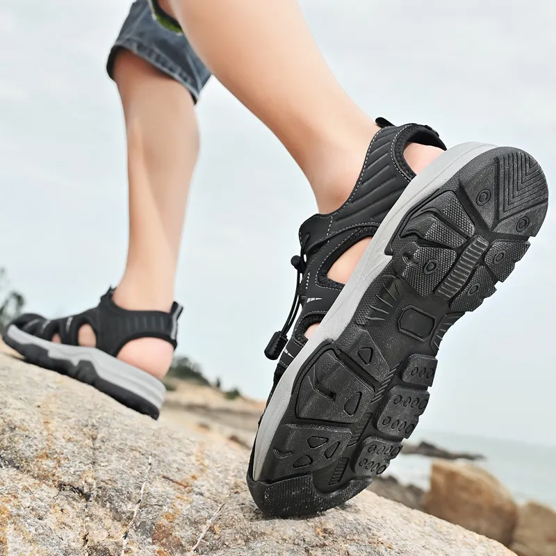 TOMAY River Trekking Shoes Men Black, Floral Green, Ecru-3