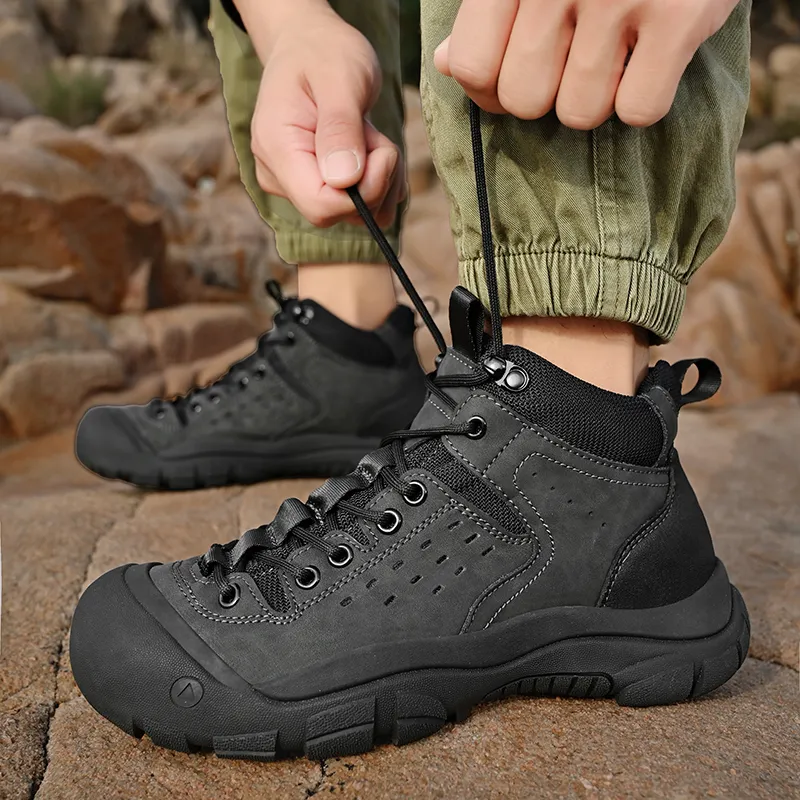 TOMAY Non slip Wear resistant Shock Absorption Short Outdoor Boots Men's-5