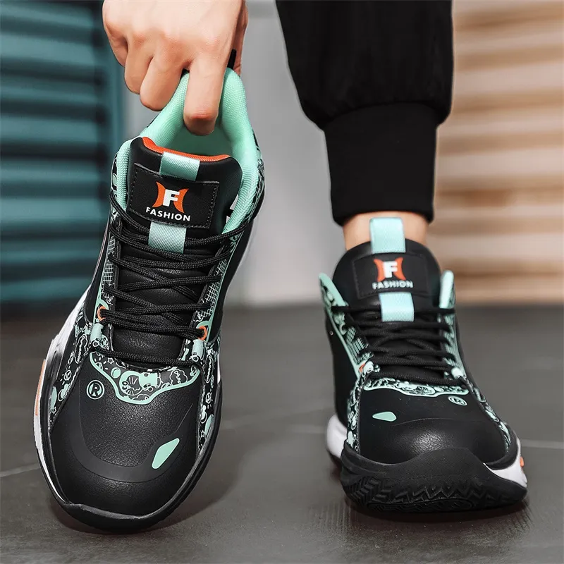TOMAY Anti-Slip And Wear-Resistant Height Increasing Rebound Mid-Top Basketball Shoes Men's-13