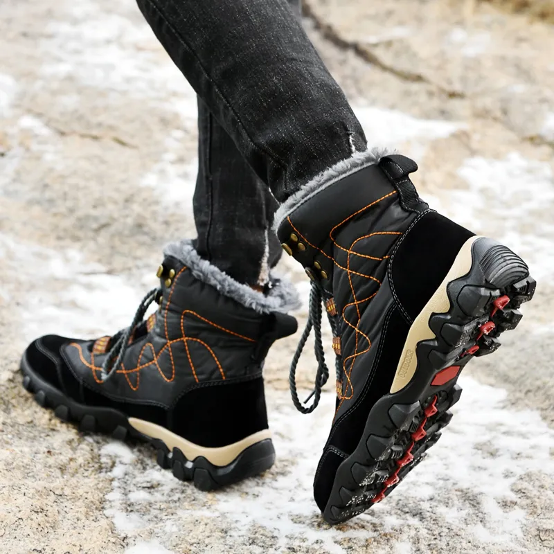 TOMAY Warm Wear-Resistant Slip-Resistant Coverage Snow Boots Unisex-3