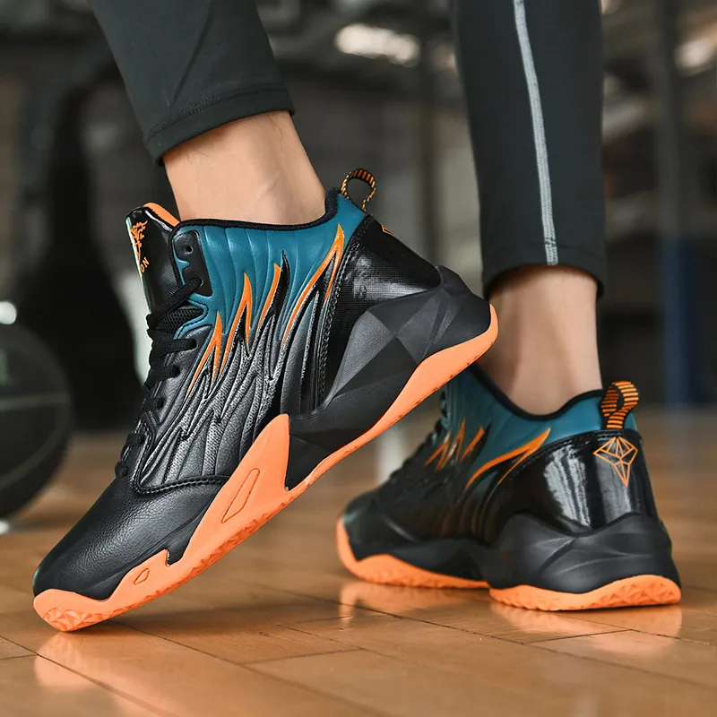 TOMAY Anti-Slip Wear-Resistant Mid-Top Basketball Shoes Men's-4