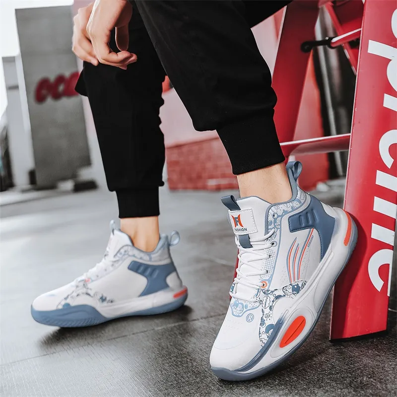 TOMAY Anti-Slip And Wear-Resistant Height Increasing Rebound Mid-Top Basketball Shoes Men's-5
