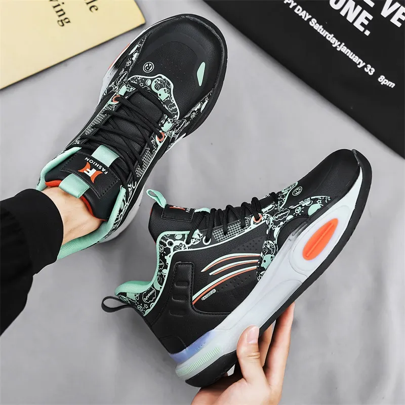 TOMAY Anti-Slip And Wear-Resistant Height Increasing Rebound Mid-Top Basketball Shoes Men's-14