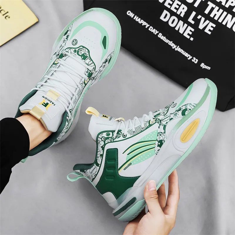 TOMAY Anti-Slip And Wear-Resistant Height Increasing Rebound Mid-Top Basketball Shoes Men's-7