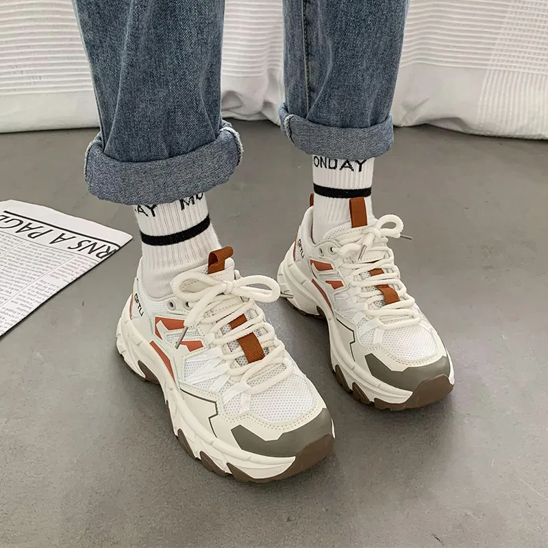 TOMAY Cushioning Breathable Height Increasing Low Top Chunky Sneakers Women's-3