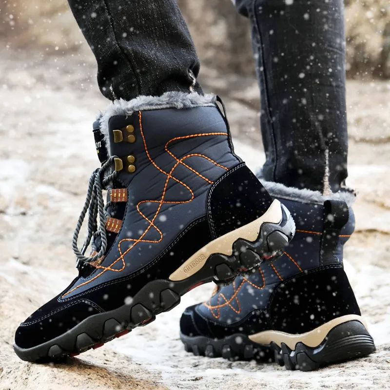 TOMAY Warm Wear-Resistant Slip-Resistant Coverage Snow Boots Unisex-9
