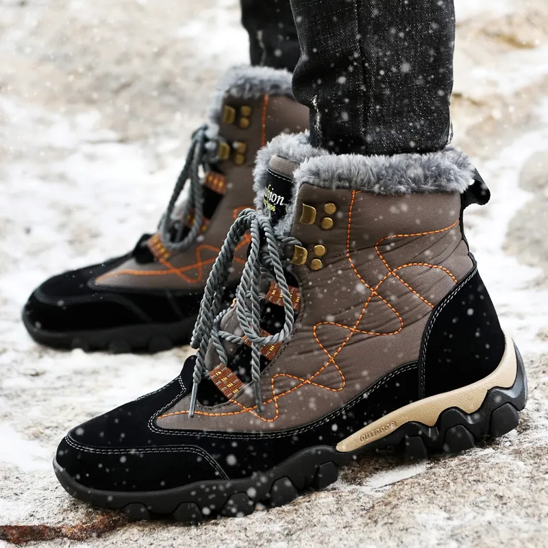 TOMAY Warm Wear-Resistant Slip-Resistant Coverage Snow Boots Unisex-13