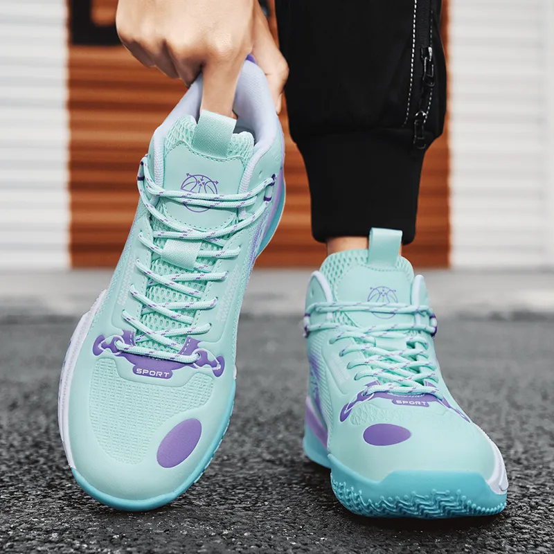 TOMAY Cushioned Wear-Resistant Height Increasing Mid-Top Basketball Shoes Men's-8