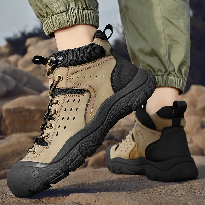 TOMAY Non slip Wear resistant Shock Absorption Short Outdoor Boots Men's-1