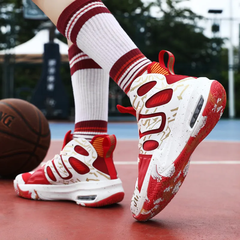 TOMAY Anti Slip And Wear Resistant Height Increasing Mid Top Basketball Shoes Men's-4