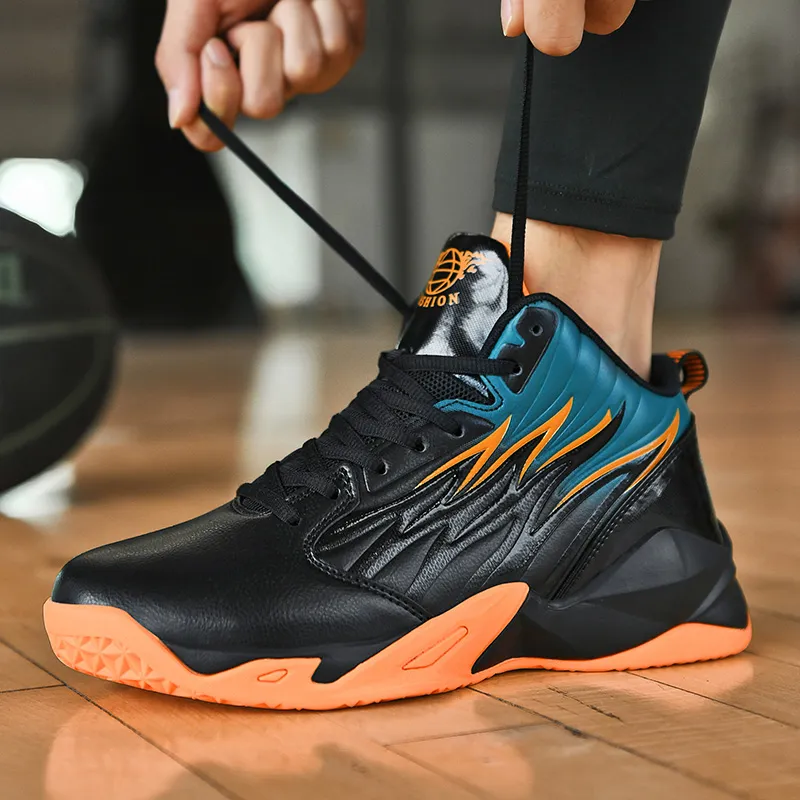 TOMAY Anti-Slip Wear-Resistant Mid-Top Basketball Shoes Men's-1