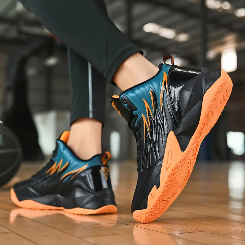 TOMAY Anti-Slip Wear-Resistant Mid-Top Basketball Shoes Men's-2