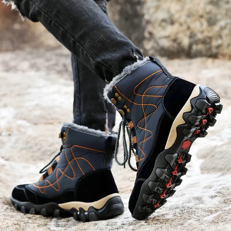 TOMAY Warm Wear-Resistant Slip-Resistant Coverage Snow Boots Unisex-8