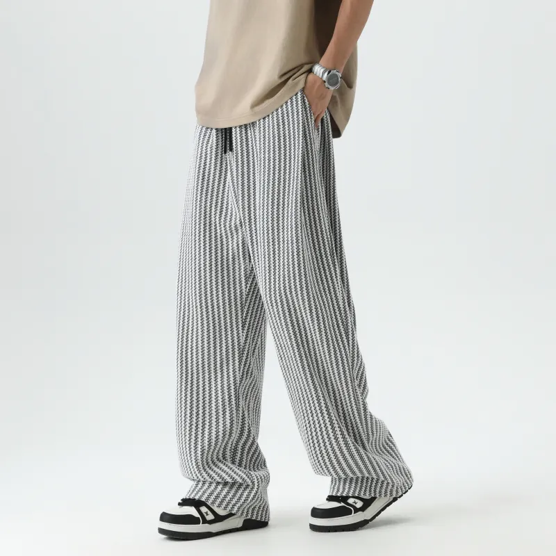SXSY Knitted Sweatpants Unisex Black White-2