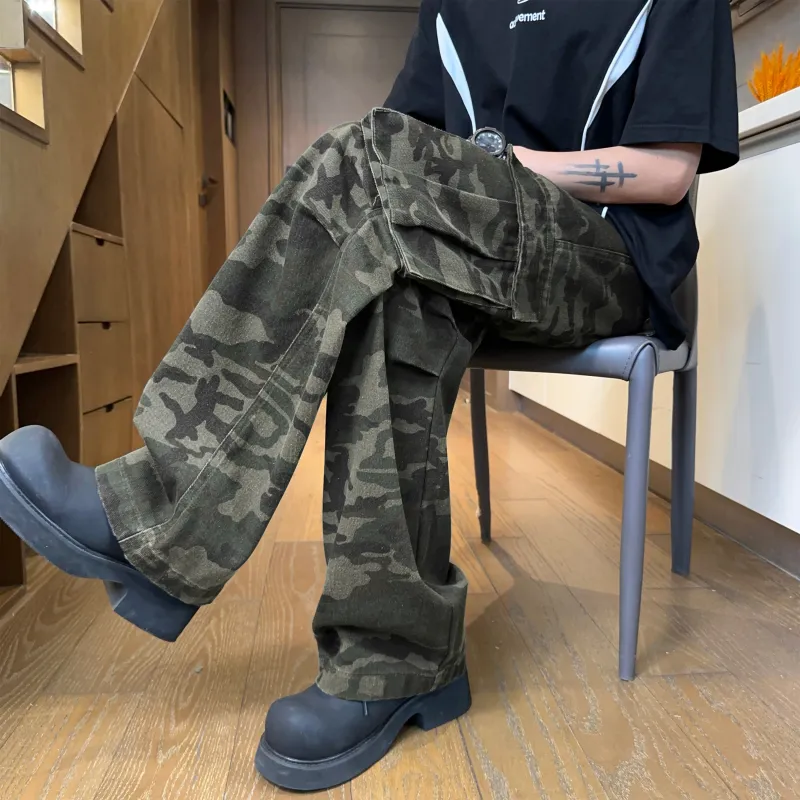 SXSY Cargo Pants Unisex Camouflage-6