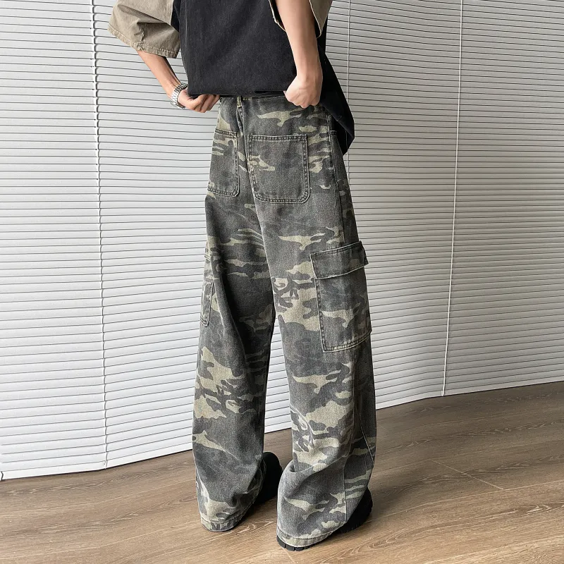 SXSY Cargo Pants Unisex Green Camouflage-5